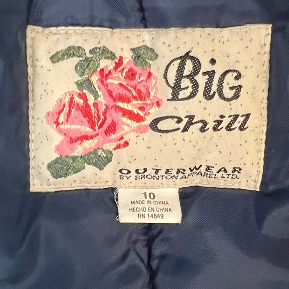 Vintage Girls Big Chill Blue Puffer Jacket - size 10 - Picture 2 of 8